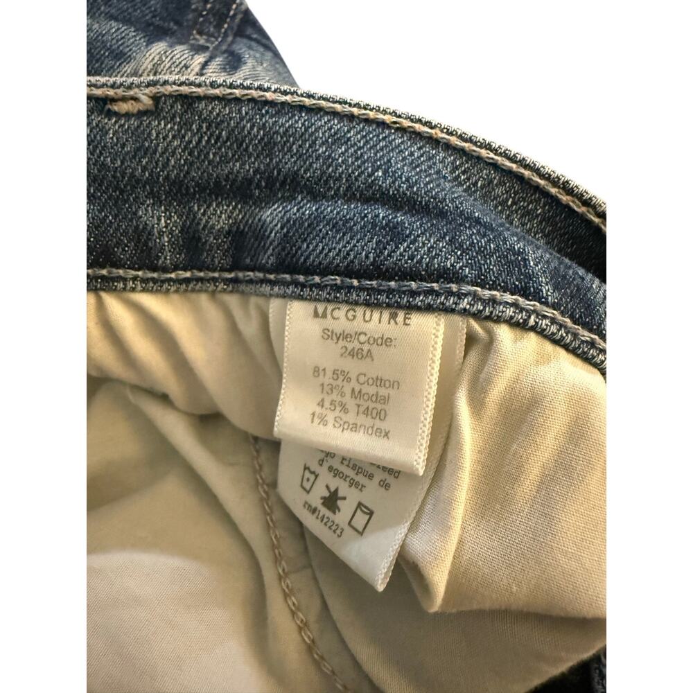 Anthropologie McGuire Embroidered Denim Mini Skirt Size 28 Floral Distressed - Picture 7 of 8